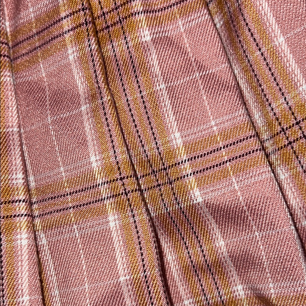 SHEIN Pink Plaid Skater Skirt - Picture 6 of 8